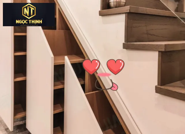 Xưởng Nội Thất Ngọc Thịnh Long Thành - Tủ gầm cầu thang là xu hướng thiết kế của những ngôi nhà hiện đại.